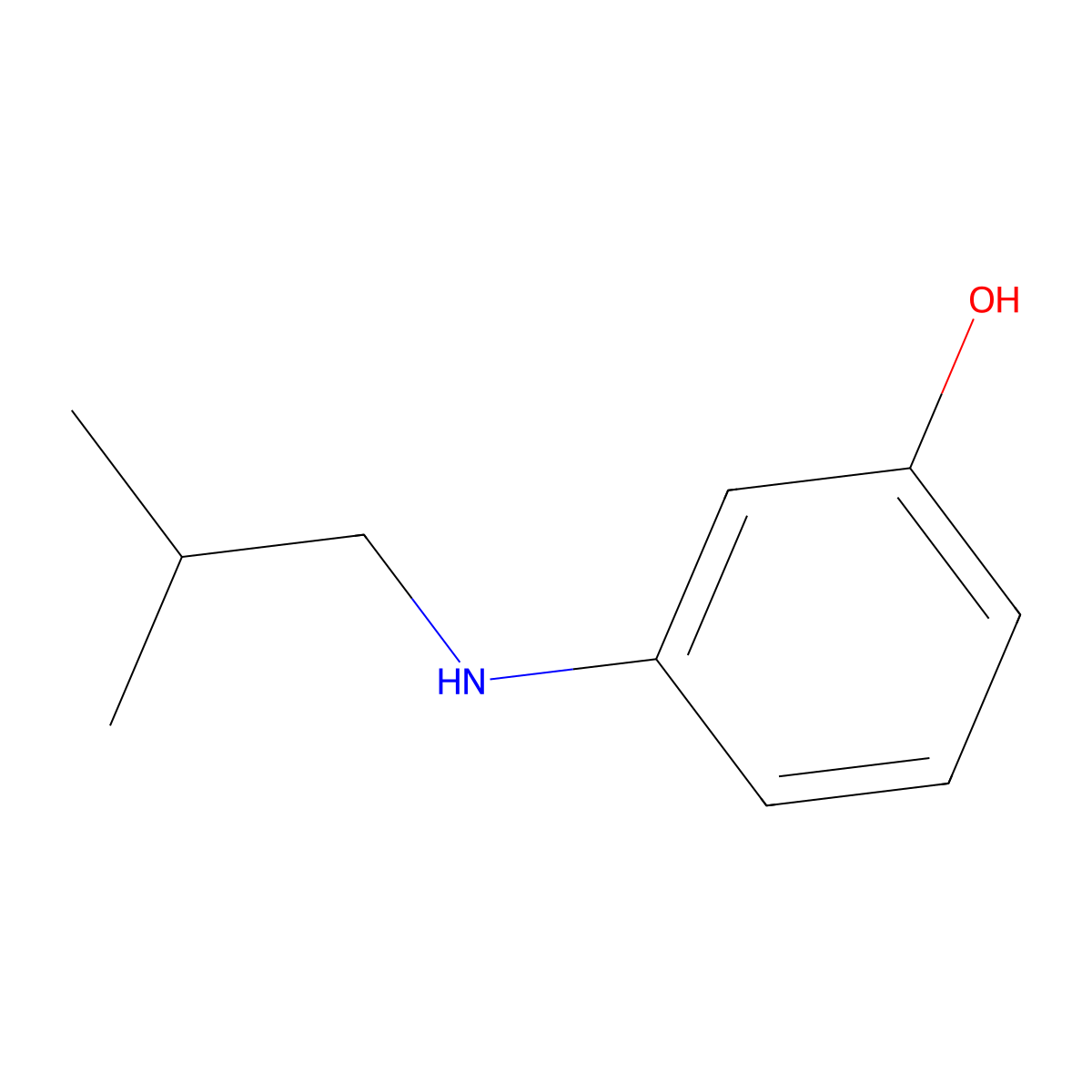 3-[(2-Methylpropyl)amino]phenol molecular structure, CAS 115344-19-9