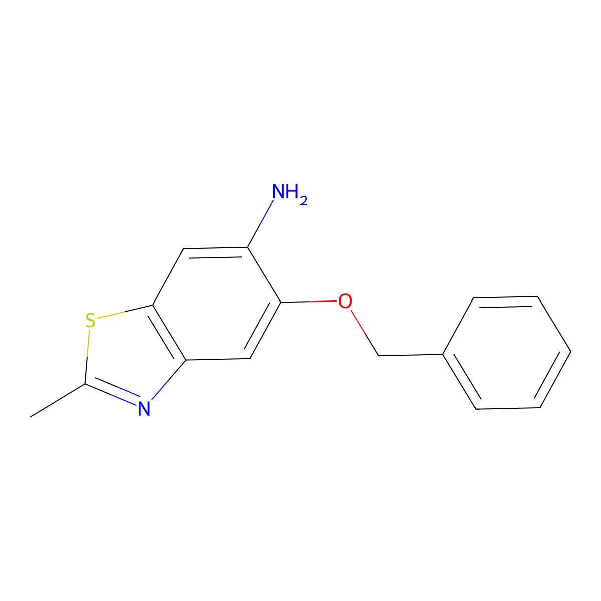 5-(Benzyloxy)-2-methyl-1,3-benzothiazol-6-amine molecular structure, CAS 1153445-17-0