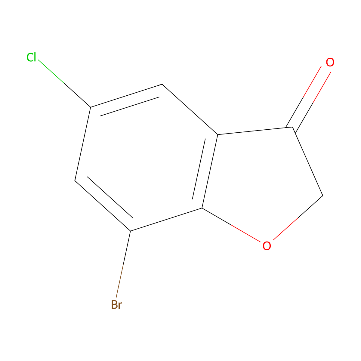 7-Bromo-5-chloro-2,3-dihydro-1-benzofuran-3-one molecular structure, CAS 1153445-36-3