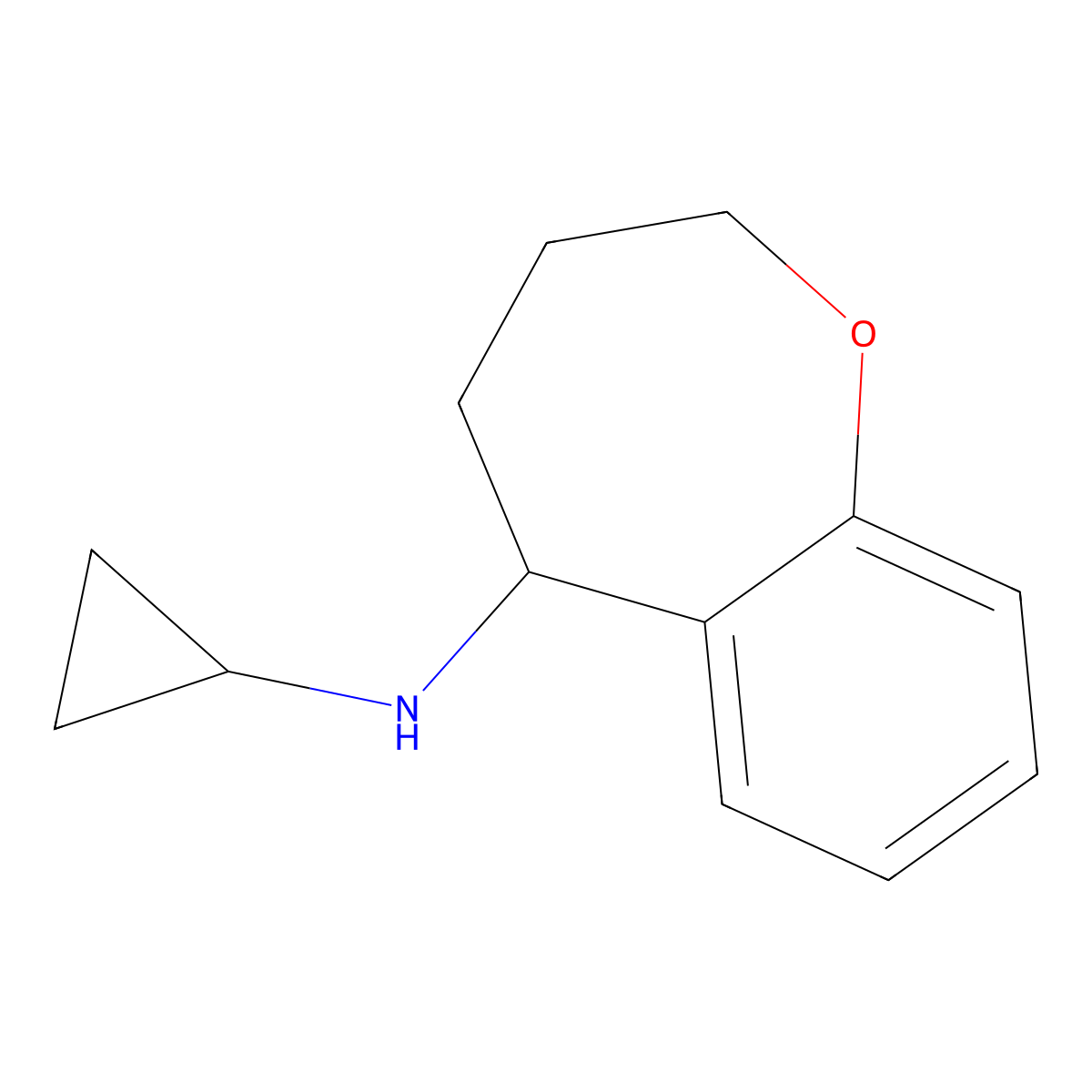 N-cyclopropyl-2,3,4,5-tetrahydro-1-benzoxepin-5-amine molecular structure, CAS 1153447-46-1