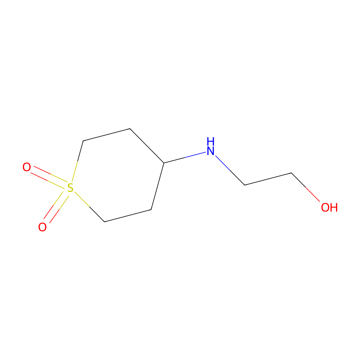 4-[(2-Hydroxyethyl)amino]-1lambda6-thiane-1,1-dione molecular structure, CAS 1153448-82-8