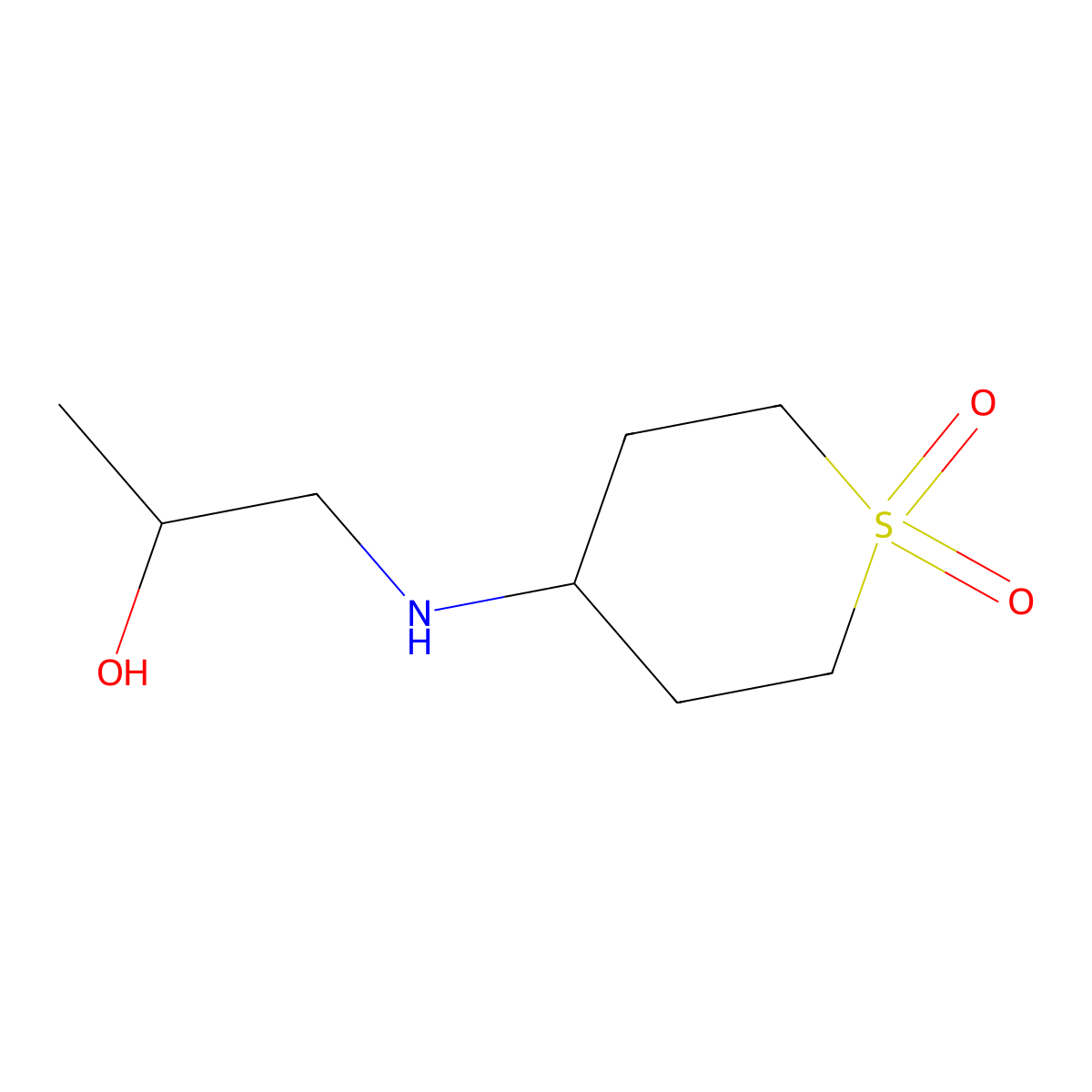 4-((2-Hydroxypropyl)amino)tetrahydro-2H-thiopyran 1,1-dioxide molecular structure, CAS 1153449-74-1