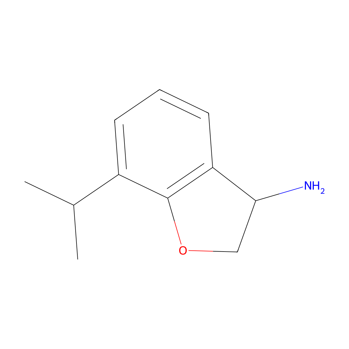 7-(Propan-2-yl)-2,3-dihydro-1-benzofuran-3-amine molecular structure, CAS 1153449-92-3