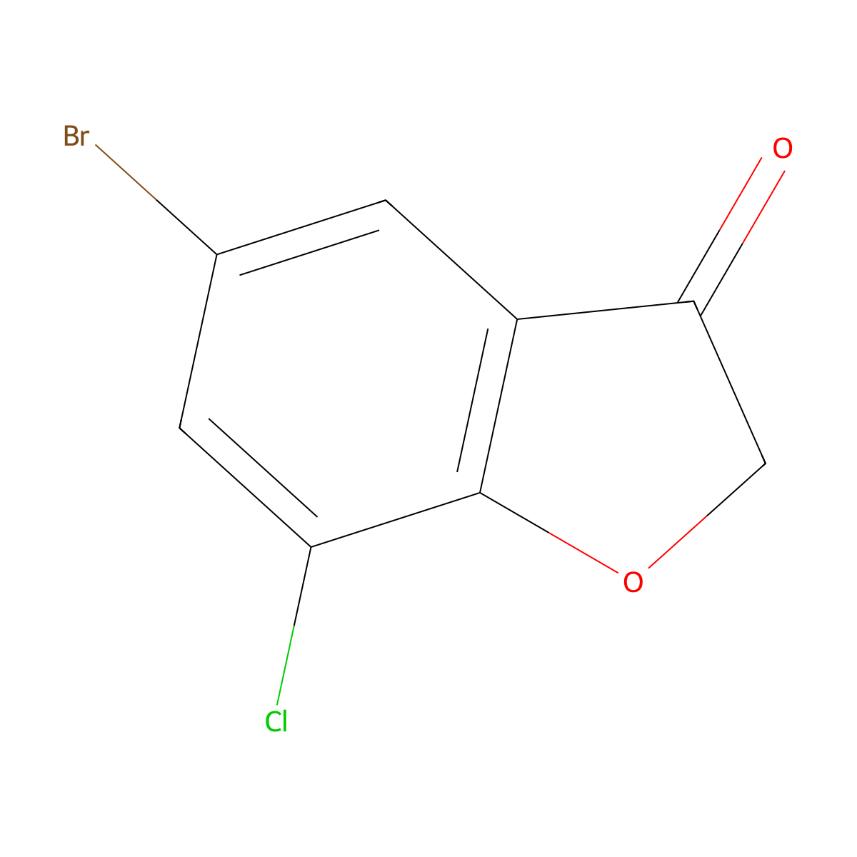 5-Bromo-7-chloro-2,3-dihydro-1-benzofuran-3-one molecular structure, CAS 1153450-18-0