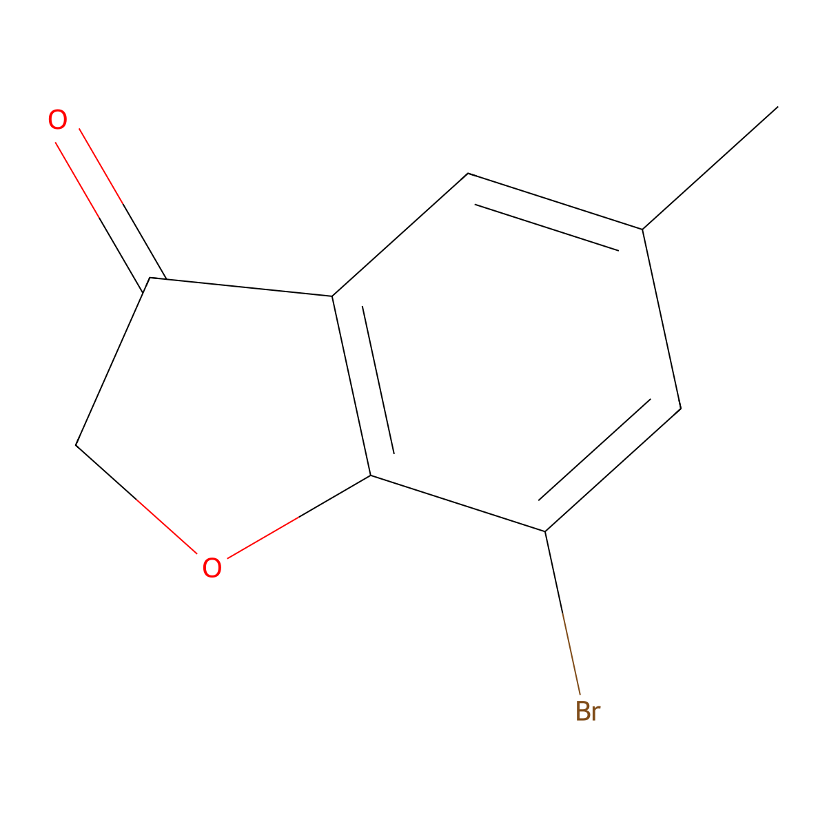 7-Bromo-5-methyl-2,3-dihydro-1-benzofuran-3-one molecular structure, CAS 1153450-24-8