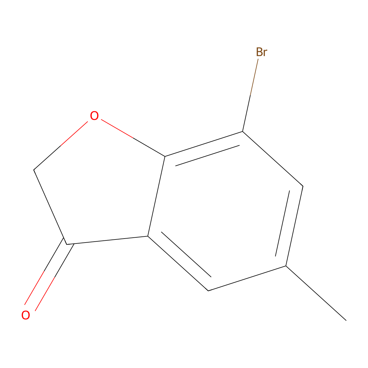 7-Bromo-5-methyl-2,3-dihydro-1-benzofuran-3-one molecular structure, CAS 1153450-24-8