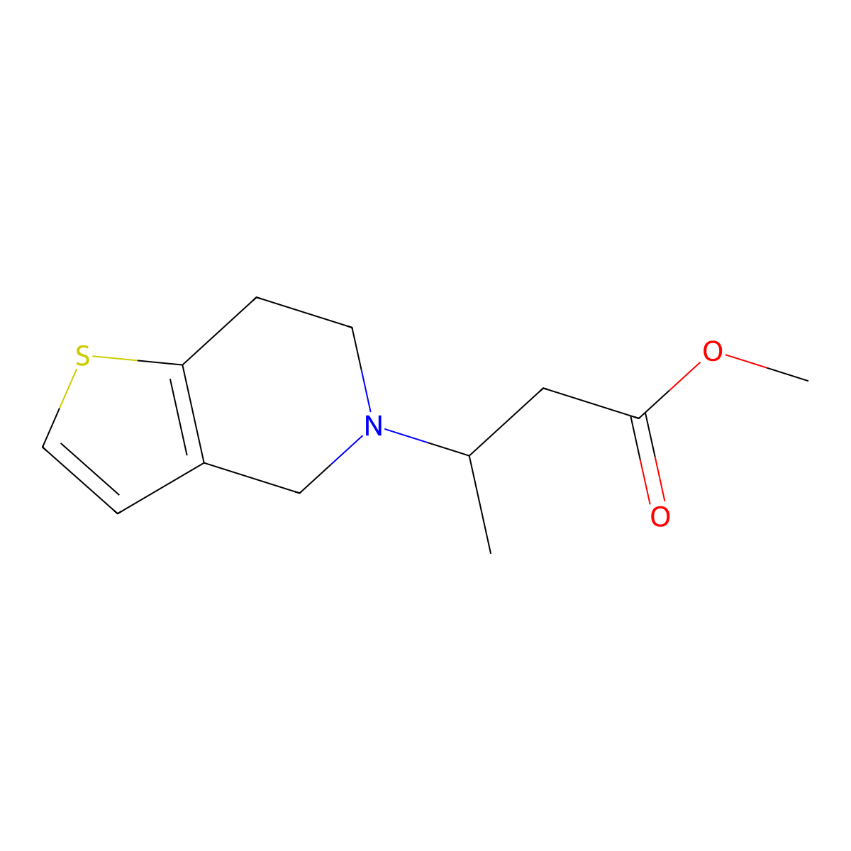 Methyl 3-(6,7-dihydrothieno[3,2-c]pyridin-5(4H)-yl)butanoate molecular structure, CAS 1153450-66-8