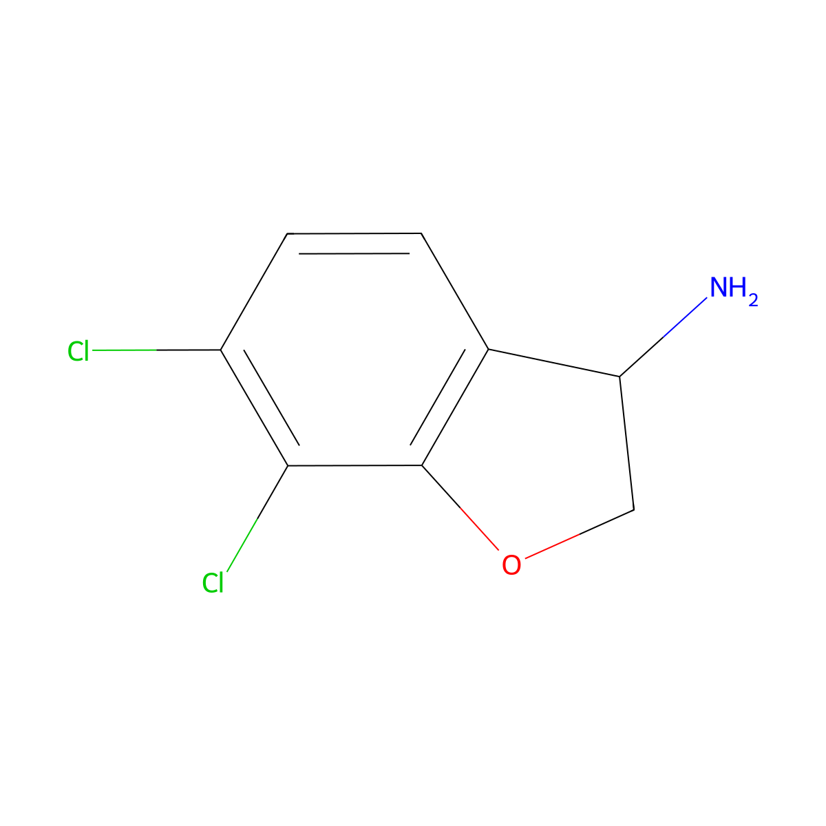 6,7-Dichloro-2,3-dihydro-1-benzofuran-3-amine molecular structure, CAS 1153451-91-2