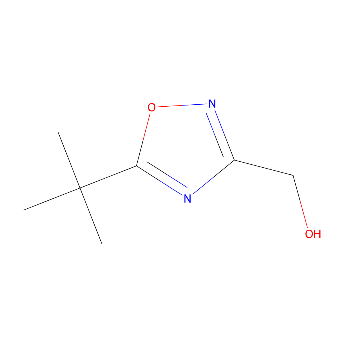 (5-Tert-butyl-1,2,4-oxadiazol-3-yl)methanol molecular structure, CAS 1153452-20-0