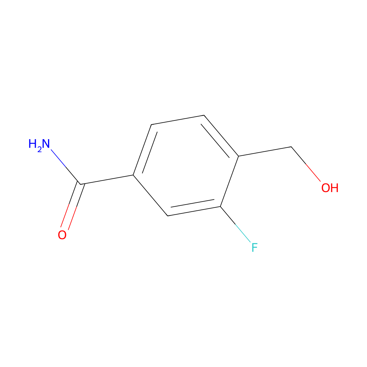 3-Fluoro-4-(hydroxymethyl)benzamide molecular structure, CAS 1153452-26-6