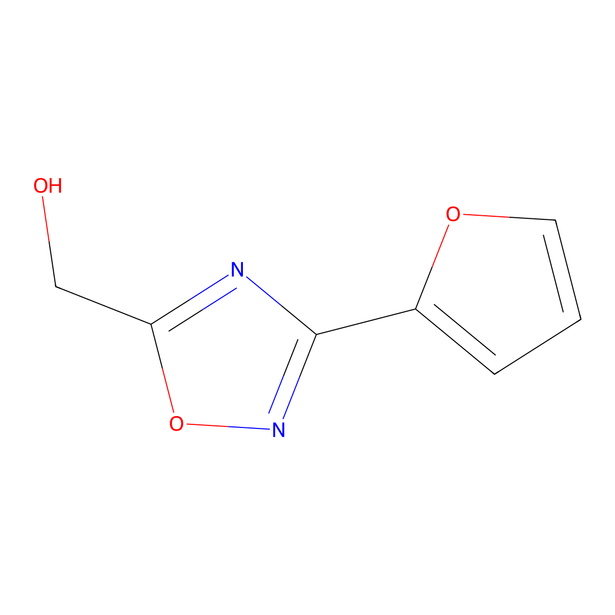 [3-(Furan-2-yl)-1,2,4-oxadiazol-5-yl]methanol molecular structure, CAS 1153452-67-5