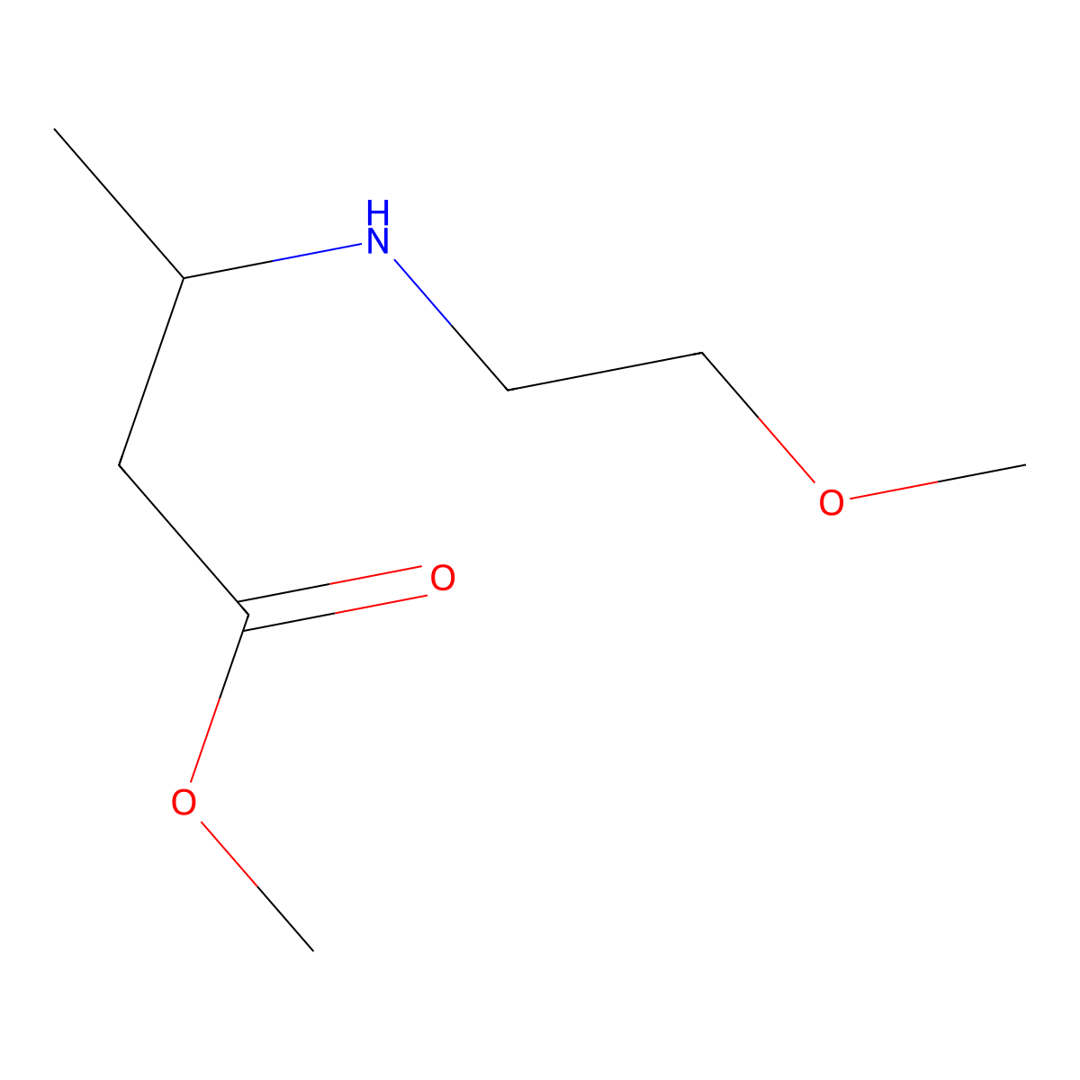 Methyl 3-[(2-methoxyethyl)amino]butanoate molecular structure, CAS 1153454-65-9