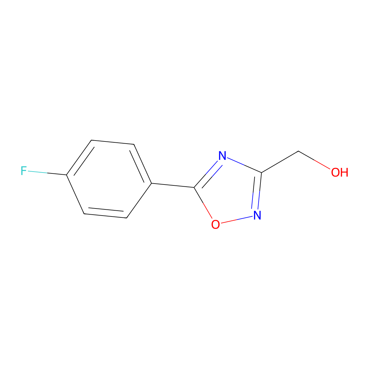 (5-(4-Fluorophenyl)-1,2,4-oxadiazol-3-yl)methanol molecular structure, CAS 1153456-93-9