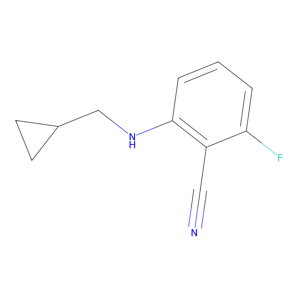 2-[(Cyclopropylmethyl)amino]-6-fluorobenzonitrile molecular structure, CAS 1153457-56-7