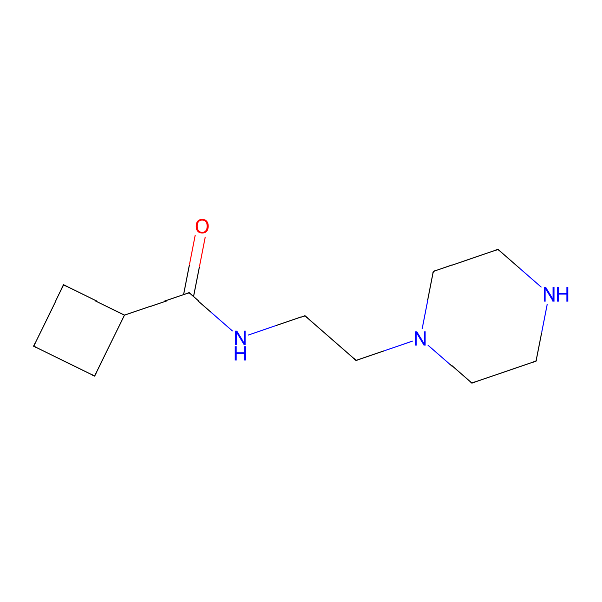 N-[2-(piperazin-1-yl)ethyl]cyclobutanecarboxamide molecular structure, CAS 1153458-23-1