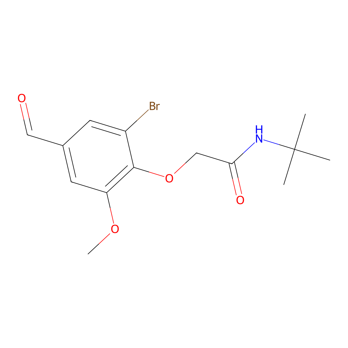 2-(2-Bromo-4-formyl-6-methoxyphenoxy)-N-(tert-butyl)acetamide molecular structure, CAS 1153460-82-2