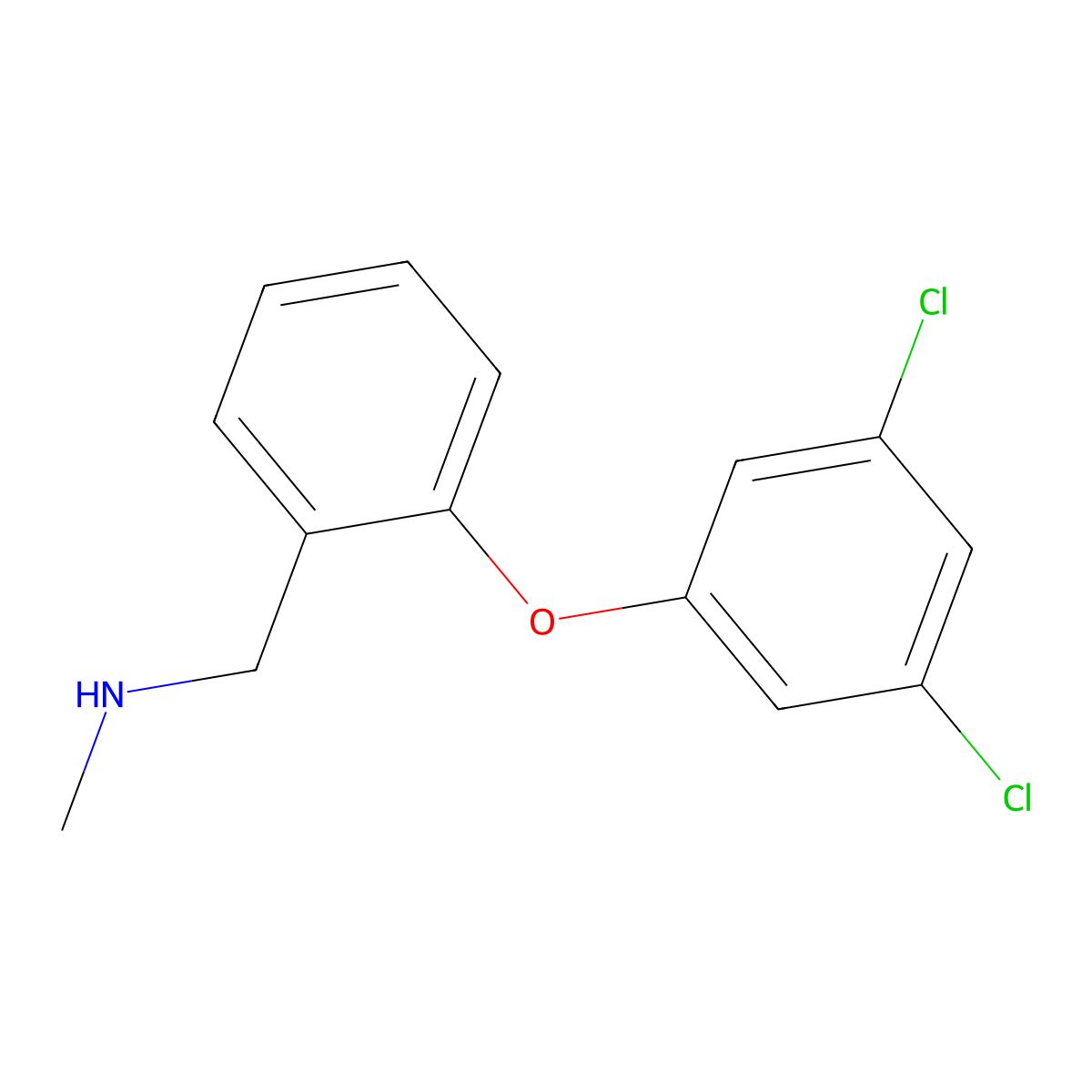 {[2-(3,5-Dichlorophenoxy)phenyl]methyl}(methyl)amine molecular structure, CAS 1153460-92-4