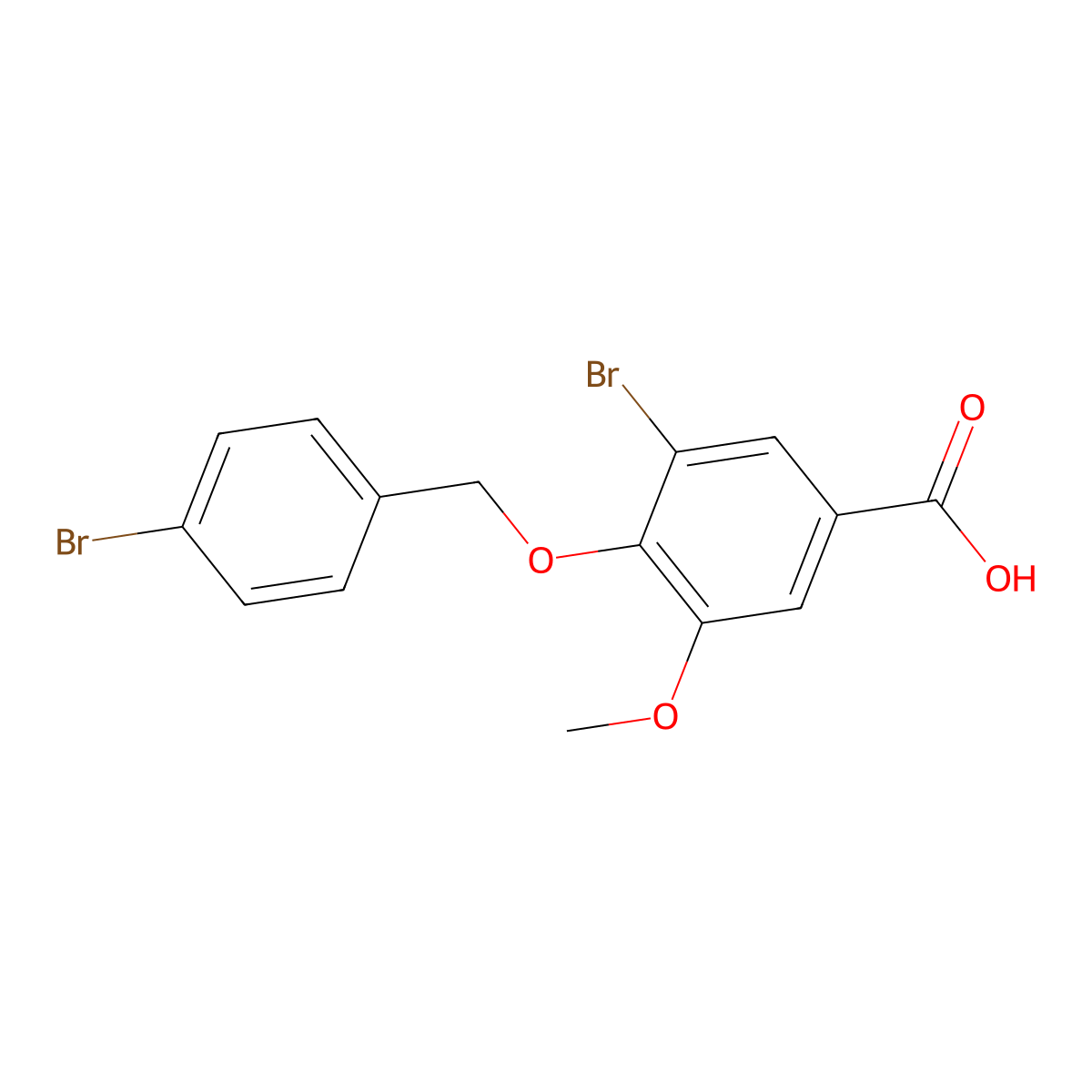 3-Bromo-4-[(4-bromobenzyl)oxy]-5-methoxybenzoic acid molecular structure, CAS 1153461-81-4