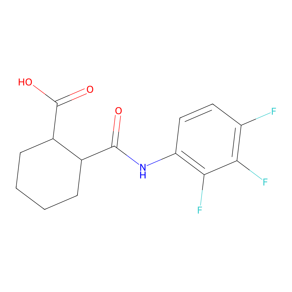 2-((2,3,4-Trifluorophenyl)carbamoyl)cyclohexanecarboxylic acid molecular structure, CAS 1153467-11-8