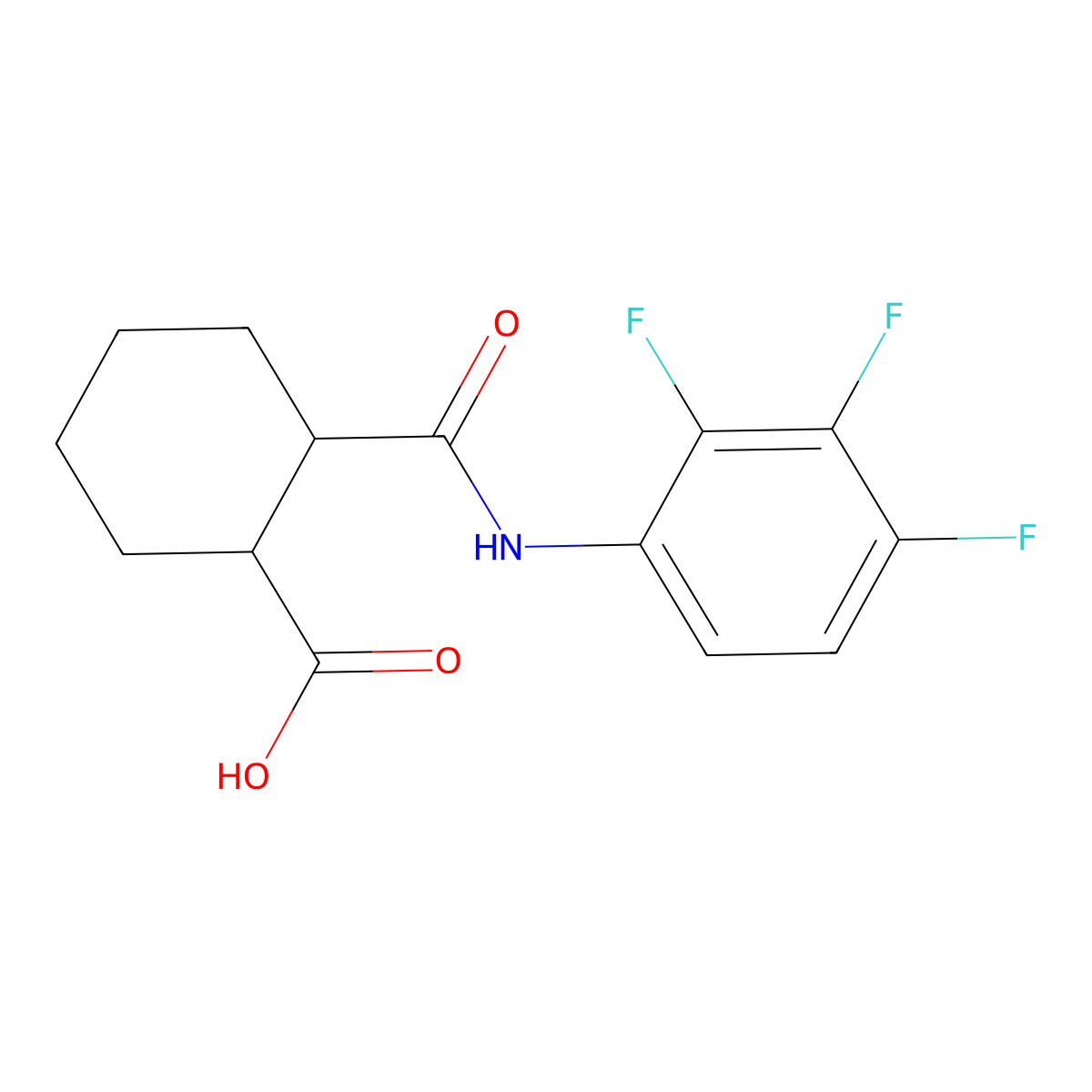 2-((2,3,4-Trifluorophenyl)carbamoyl)cyclohexanecarboxylic acid molecular structure, CAS 1153467-11-8