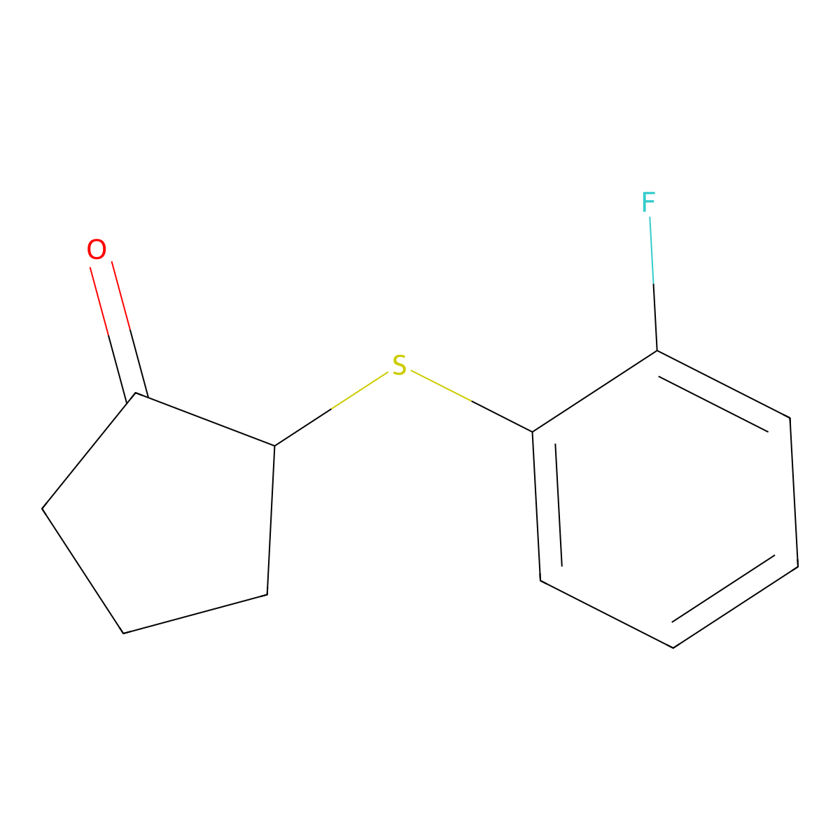 2-[(2-Fluorophenyl)sulfanyl]cyclopentan-1-one molecular structure, CAS 1153468-75-7