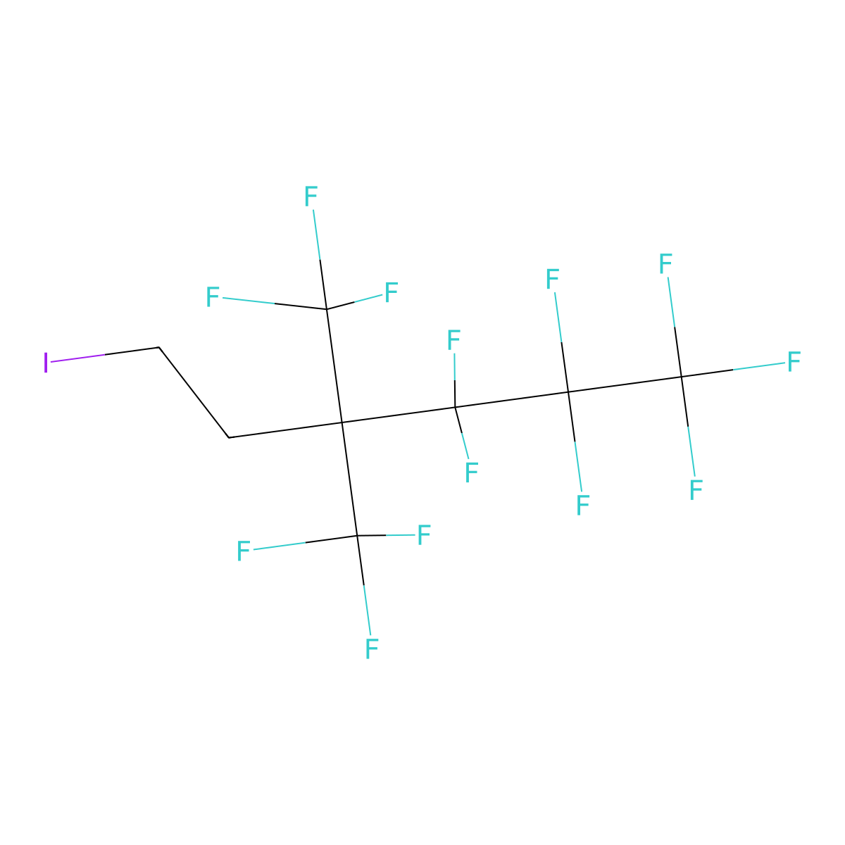 1,1,1,2,2,3,3-Heptafluoro-6-iodo-4,4-bis(trifluoromethyl)hexane molecular structure, CAS 115347-68-7