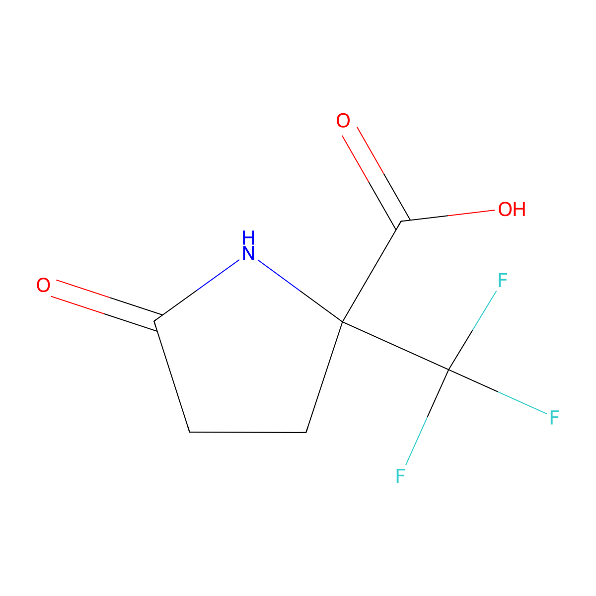 (2R)-5-Oxo-2-(trifluoromethyl)pyrrolidine-2-carboxylic acid molecular structure, CAS 1153474-68-0