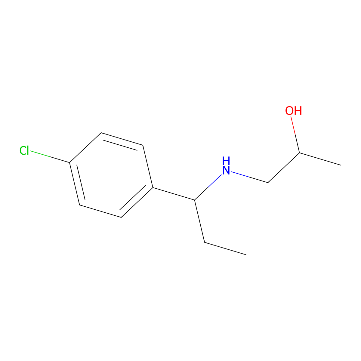 1-{[1-(4-Chlorophenyl)propyl]amino}propan-2-ol molecular structure, CAS 1153483-39-6