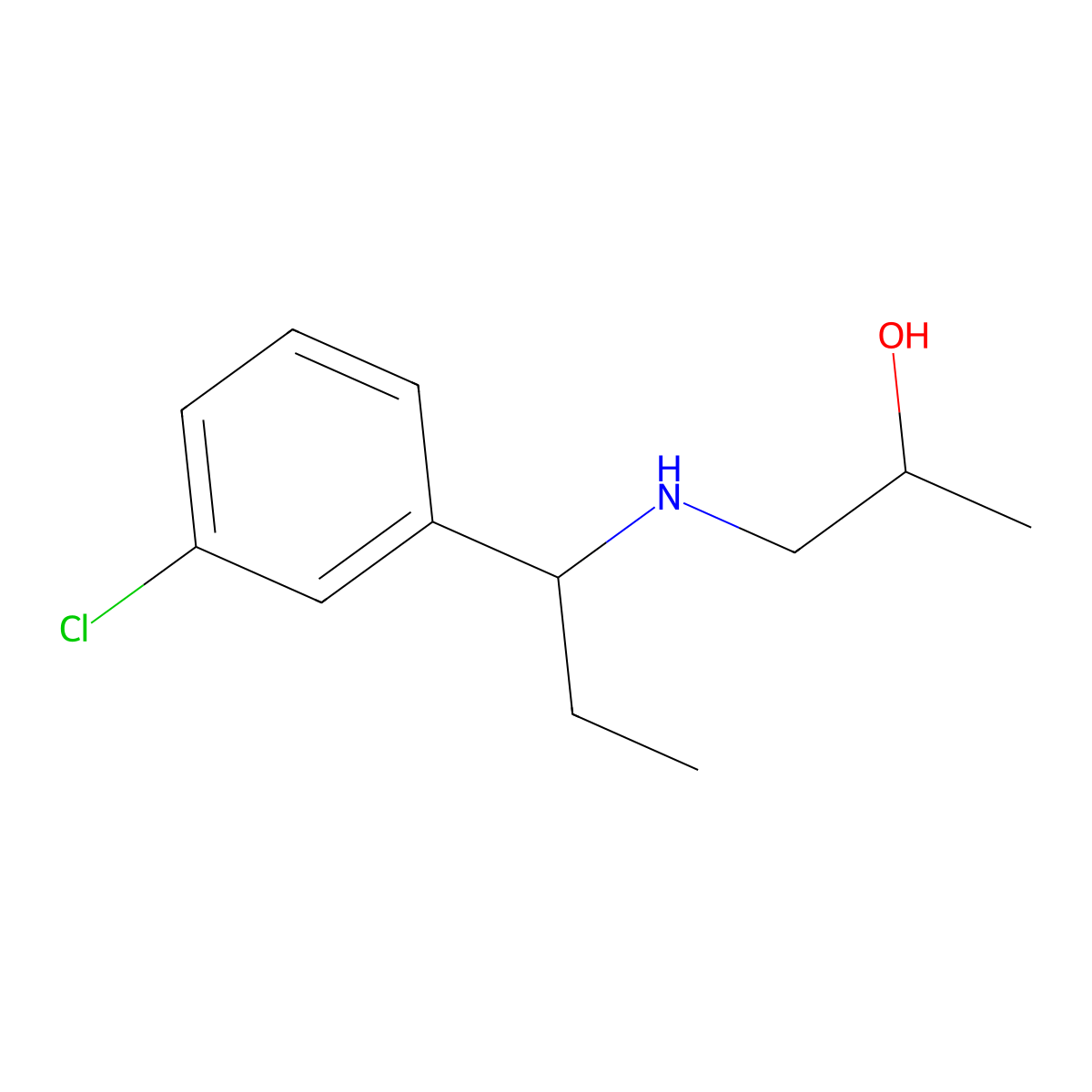 1-{[1-(3-Chlorophenyl)propyl]amino}propan-2-ol molecular structure, CAS 1153483-94-3