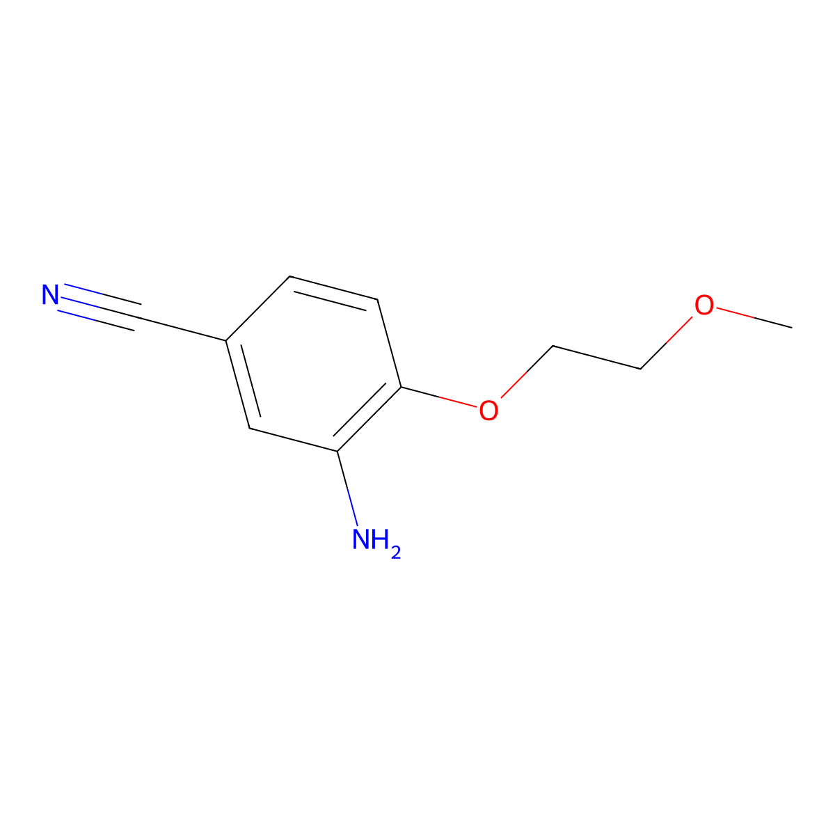 3-Amino-4-(2-methoxyethoxy)benzonitrile molecular structure, CAS 1153484-62-8