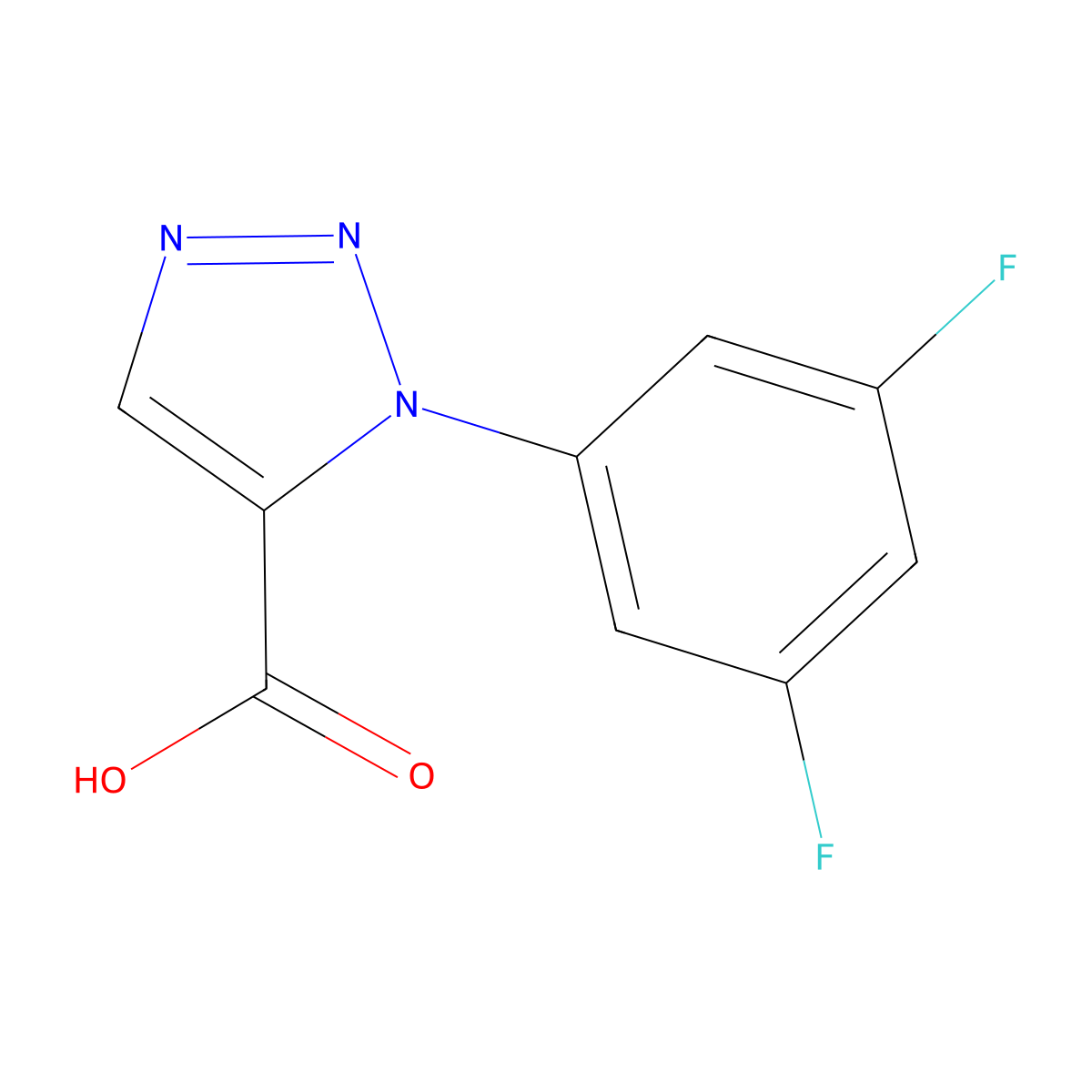 1-(3,5-Difluorophenyl)-1h-1,2,3-triazole-5-carboxylic acid molecular structure, CAS 1153490-77-7