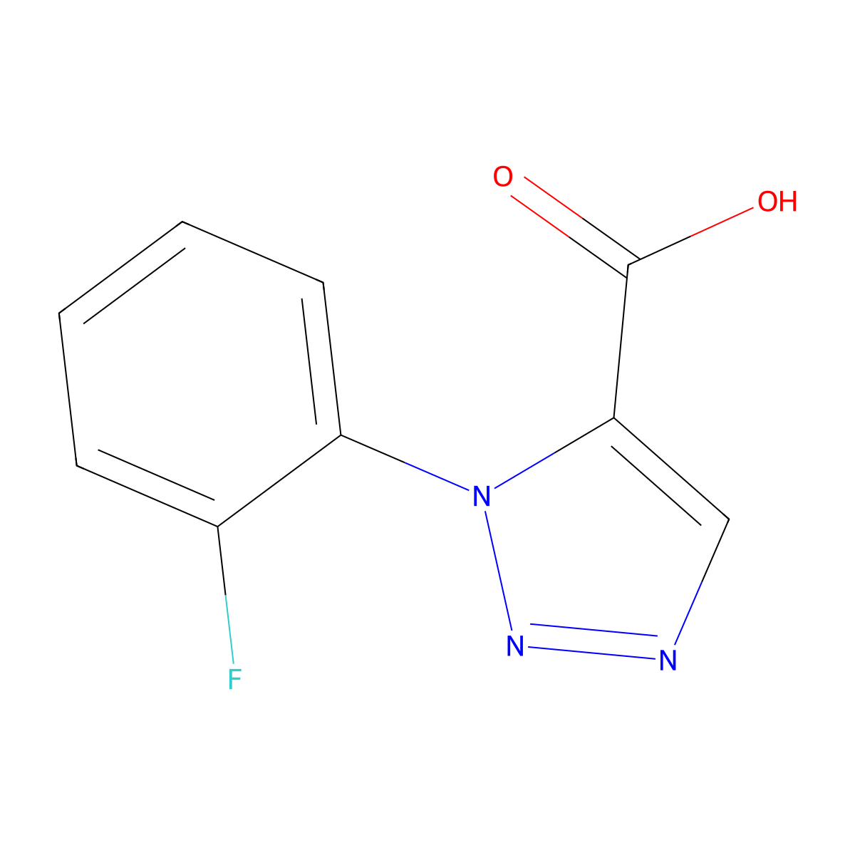 1-(2-Fluorophenyl)-1H-1,2,3-triazole-5-carboxylic acid molecular structure, CAS 1153491-02-1