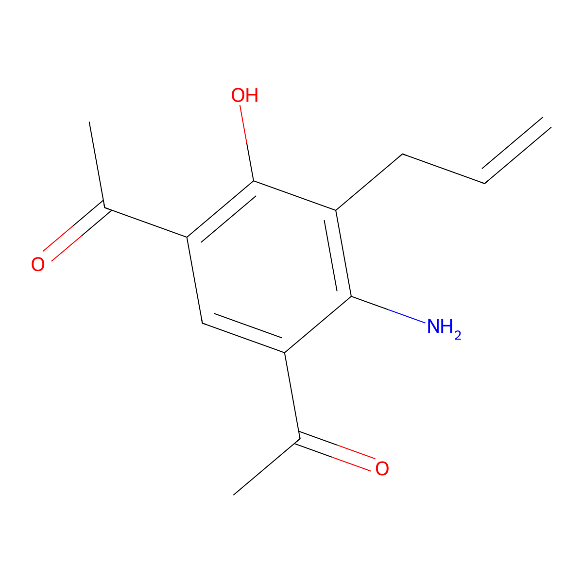 1-(5-Acetyl-3-allyl-2-amino-4-hydroxyphenyl)ethan-1-one molecular structure, CAS 115350-01-1