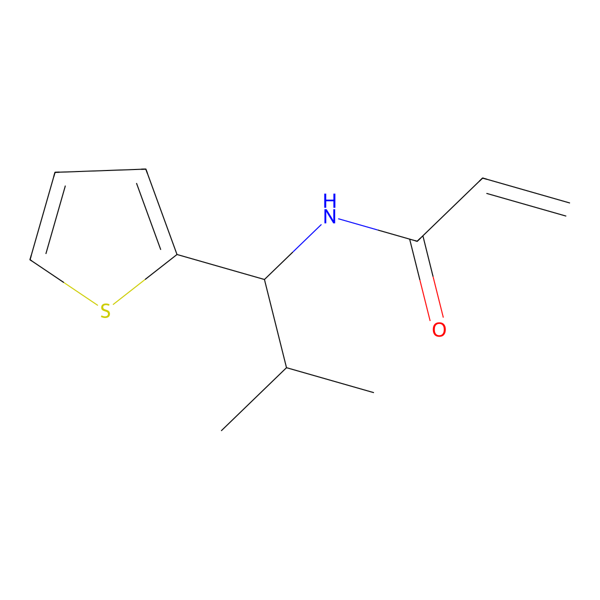 N-[2-methyl-1-(thiophen-2-yl)propyl]prop-2-enamide molecular structure, CAS 1153504-68-7
