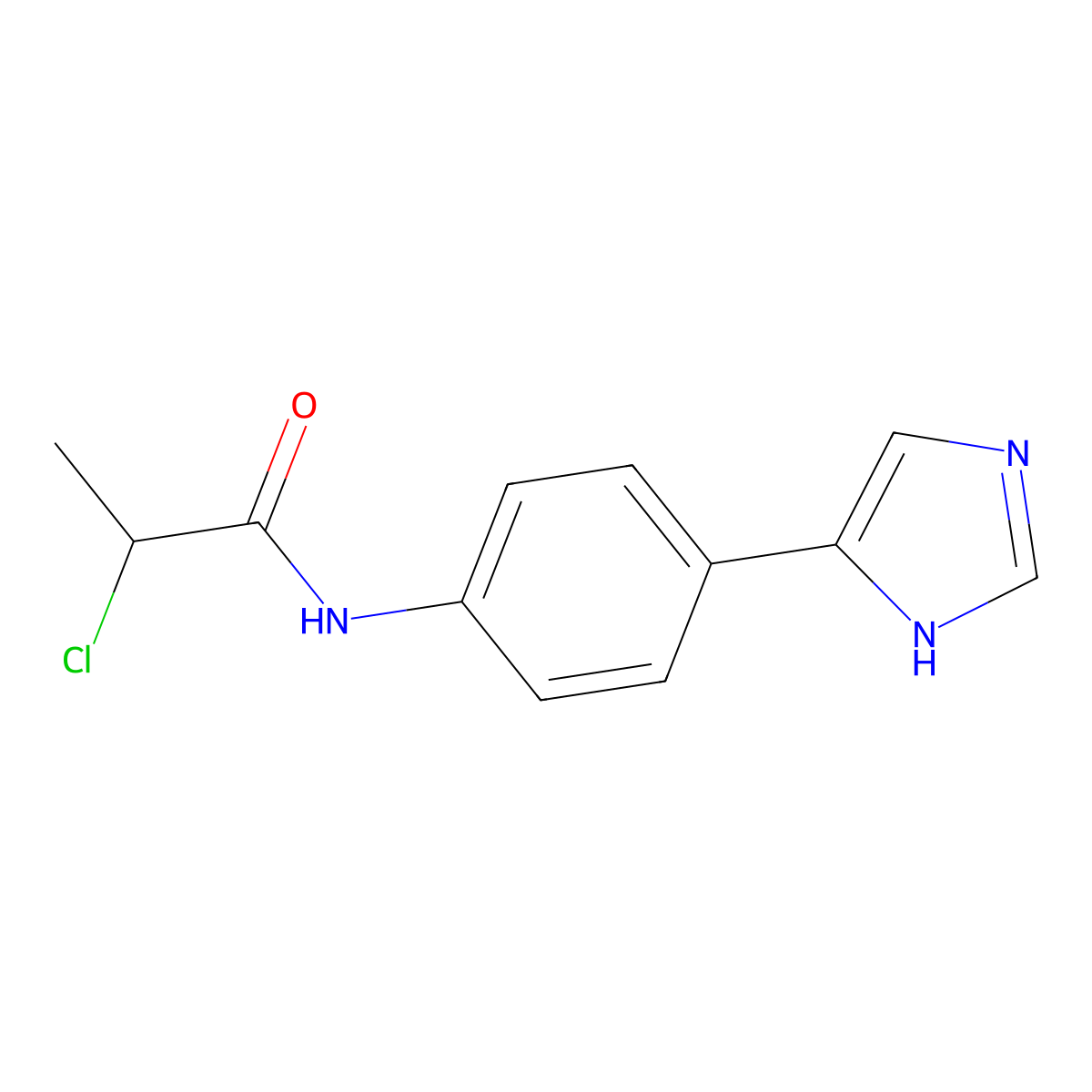 2-chloro-N-[4-(1H-imidazol-4-yl)phenyl]propanamide molecular structure, CAS 1153508-34-9