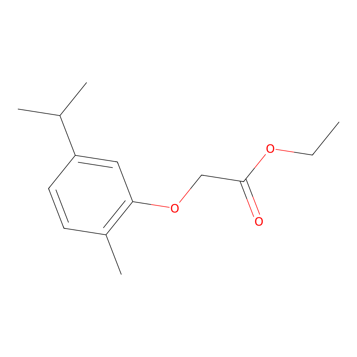 Ethyl 2-[2-methyl-5-(propan-2-yl)phenoxy]acetate molecular structure, CAS 1153509-31-9