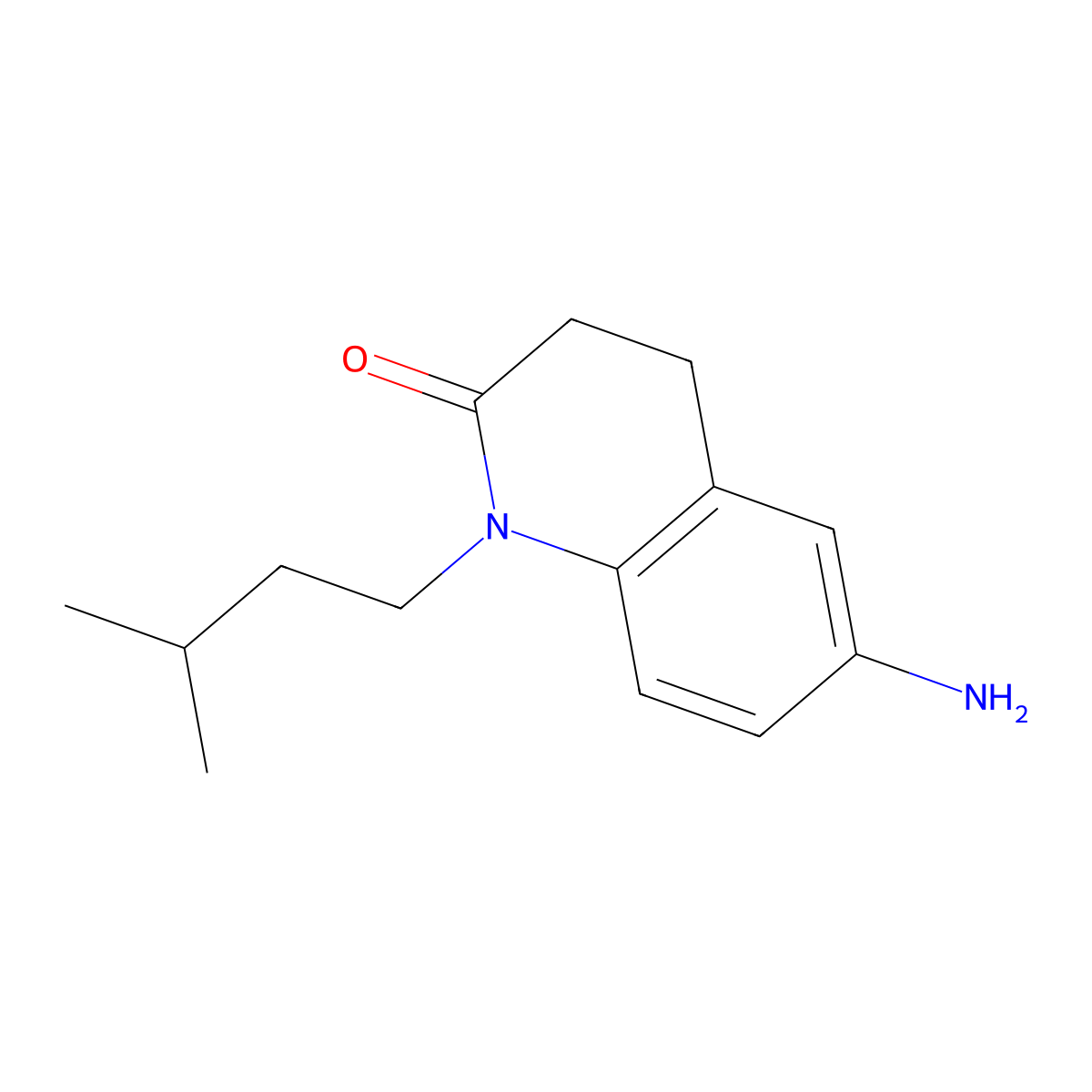 6-amino-1-(3-methylbutyl)-3,4-dihydroquinolin-2(1H)-one molecular structure, CAS 1153514-71-6