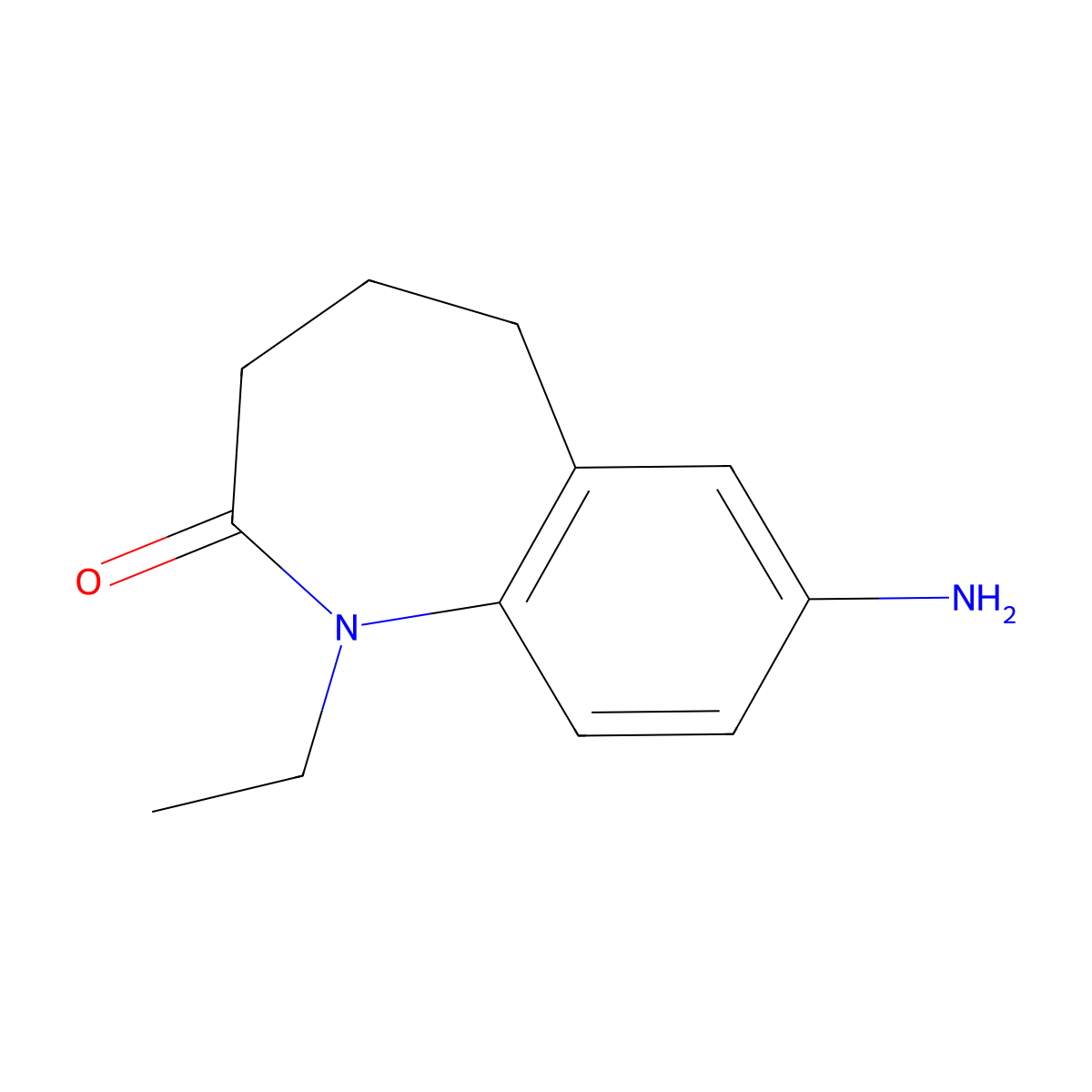 7-Amino-1-ethyl-2,3,4,5-tetrahydro-1H-1-benzazepin-2-one molecular structure, CAS 1153516-03-0