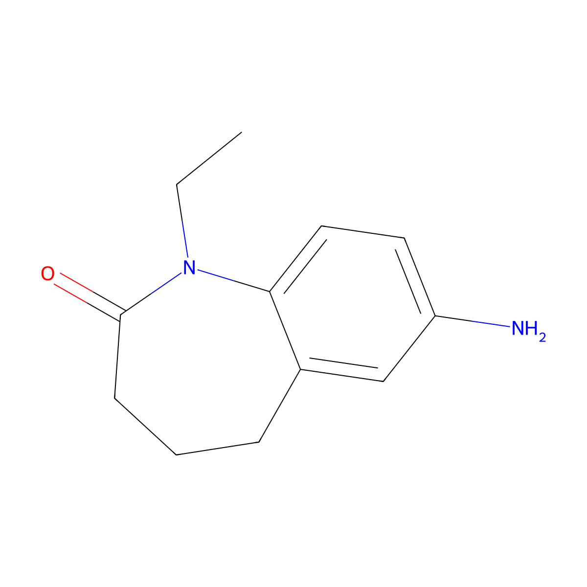 7-Amino-1-ethyl-2,3,4,5-tetrahydro-1H-1-benzazepin-2-one molecular structure, CAS 1153516-03-0