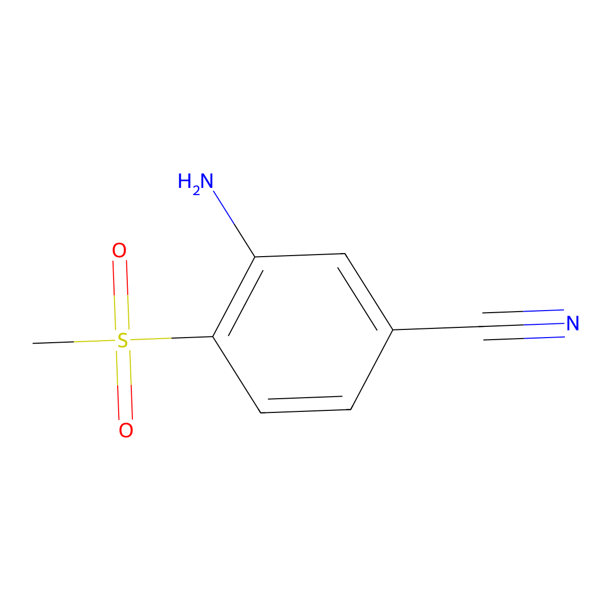 3-Amino-4-methanesulfonylbenzonitrile molecular structure, CAS 1153524-12-9