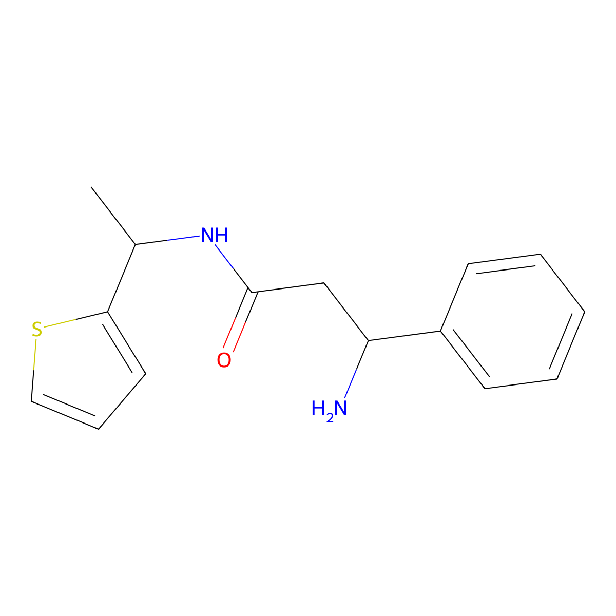 3-Amino-3-phenyl-N-[1-(thiophen-2-YL)ethyl]propanamide molecular structure, CAS 1153530-36-9
