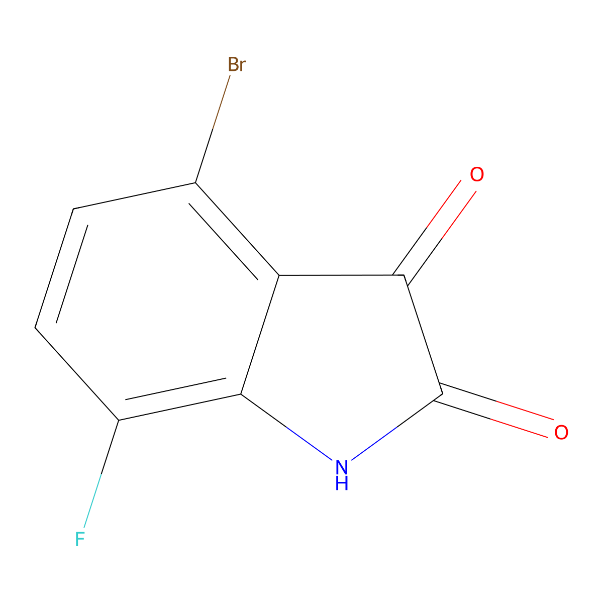 4-bromo-7-fluoro-2,3-dihydro-1H-indole-2,3-dione molecular structure, CAS 1153535-26-2