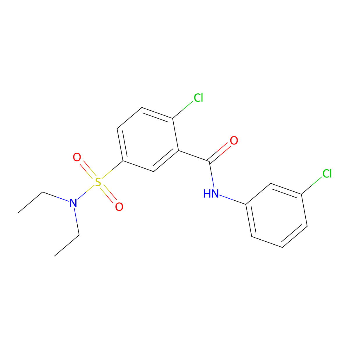 2-chloro-N-(3-chlorophenyl)-5-(diethylsulfamoyl)benzamide molecular structure, CAS 1153537-12-2
