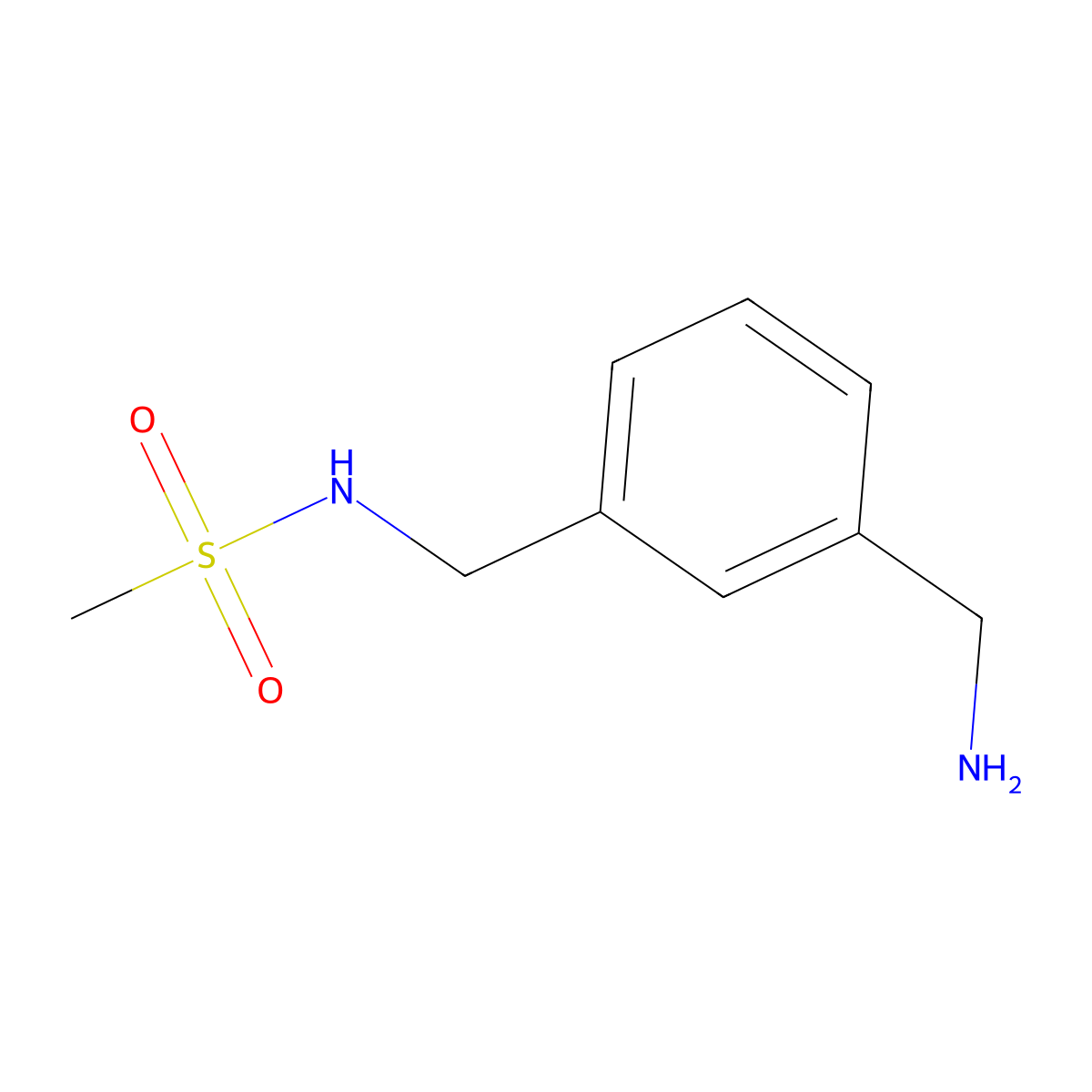 N-((3-(aminomethyl)phenyl)methyl)methanesulfonamide molecular structure, CAS 1153541-60-6