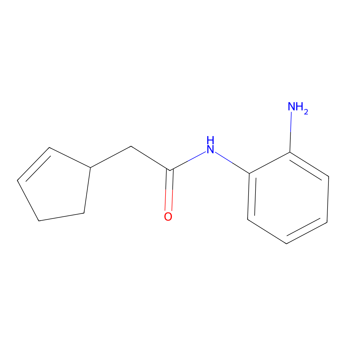 N-(2-aminophenyl)-2-(cyclopent-2-en-1-yl)acetamide molecular structure, CAS 1153541-71-9