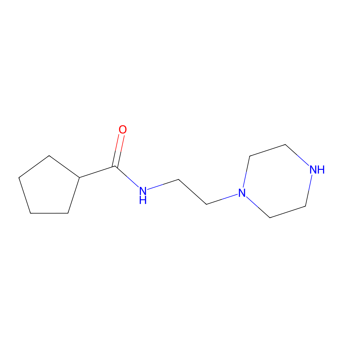 N-[2-(piperazin-1-yl)ethyl]cyclopentanecarboxamide molecular structure, CAS 1153542-12-1