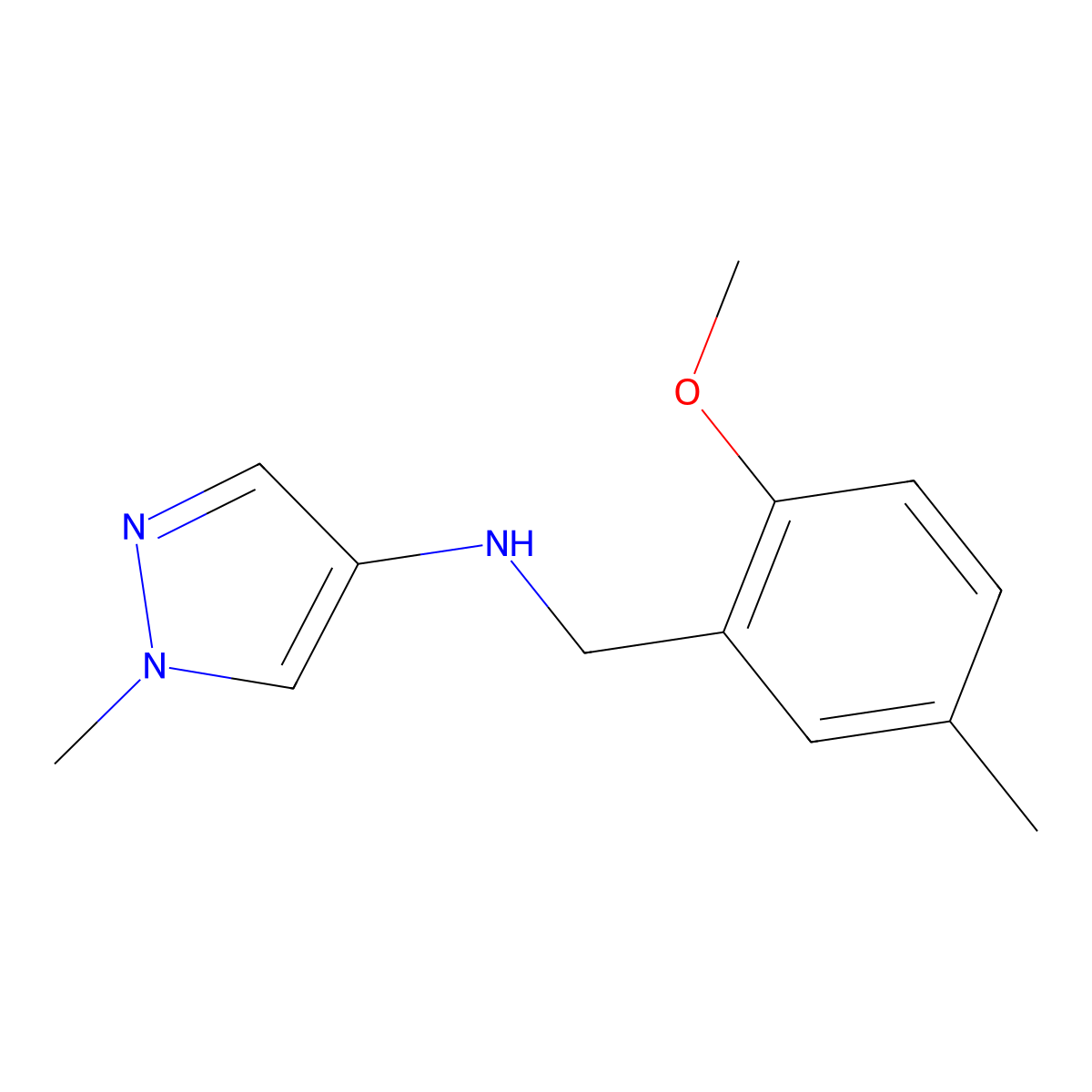n-(2-Methoxy-5-methylbenzyl)-1-methyl-1h-pyrazol-4-amine molecular structure, CAS 1153548-00-5