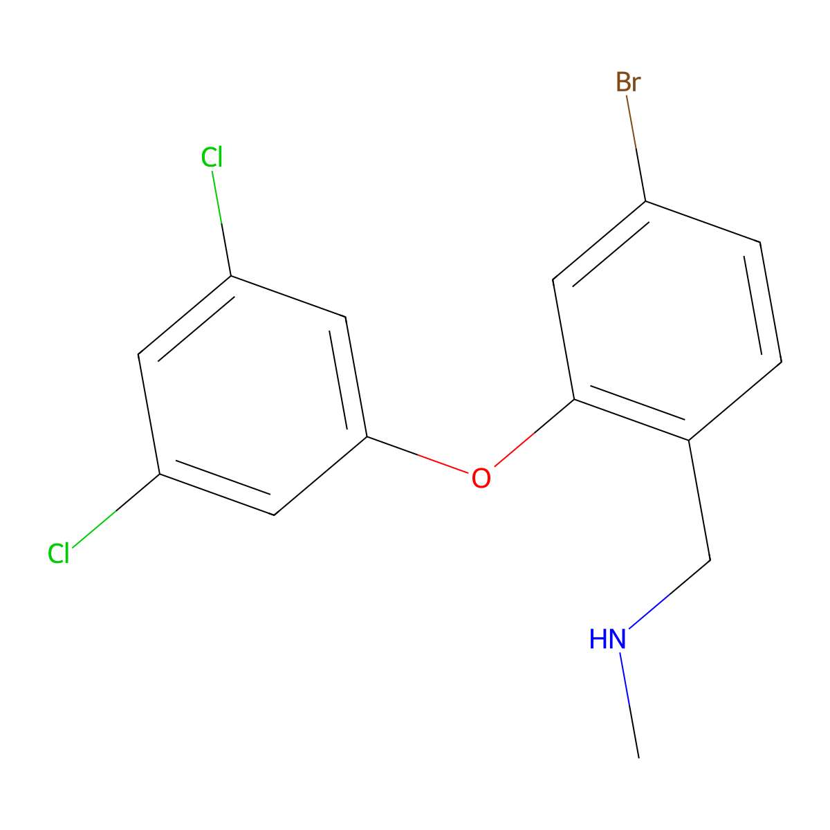 {[4-Bromo-2-(3,5-dichlorophenoxy)phenyl]methyl}(methyl)amine molecular structure, CAS 1153549-57-5