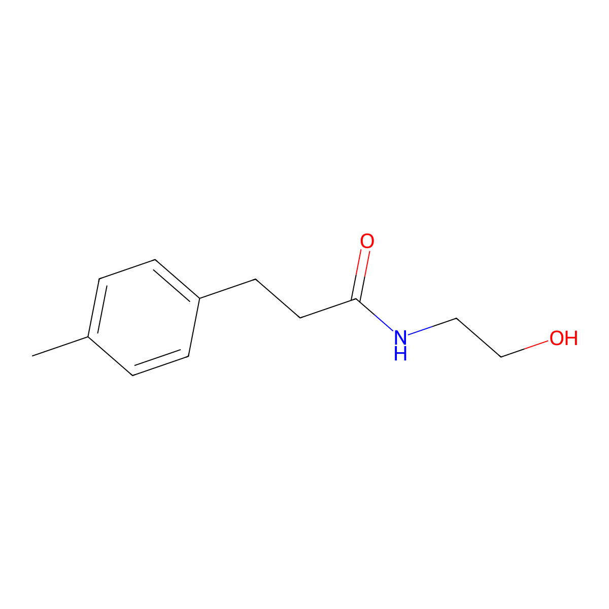 N-(2-hydroxyethyl)-3-(4-methylphenyl)propanamide molecular structure, CAS 1153552-30-7