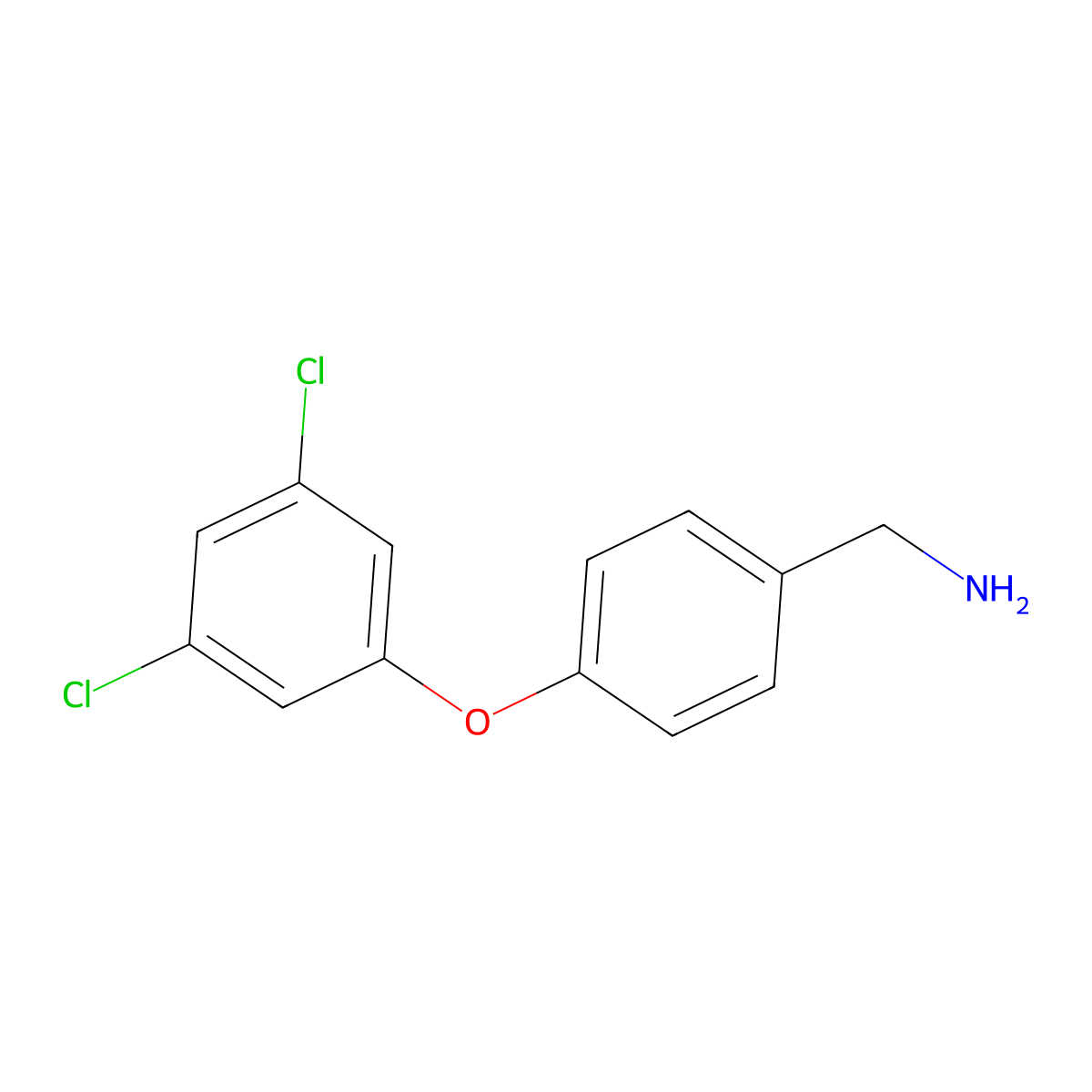 [4-(3,5-Dichlorophenoxy)phenyl]methanamine molecular structure, CAS 1153552-46-5